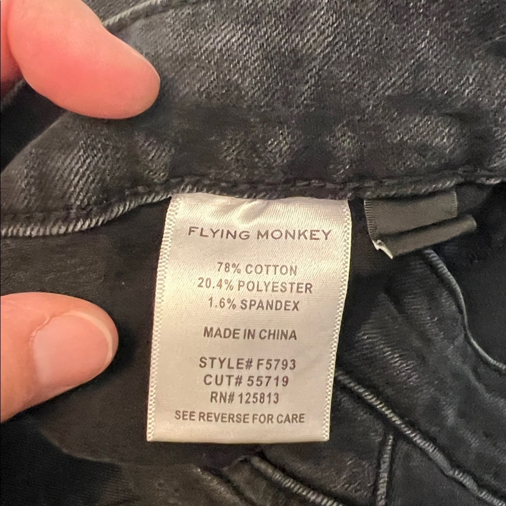 FLYING MONKEY BLACK FLARE HIGH WAISTED STRETCH JEANS SIZE 30 - Picture 9 of 16